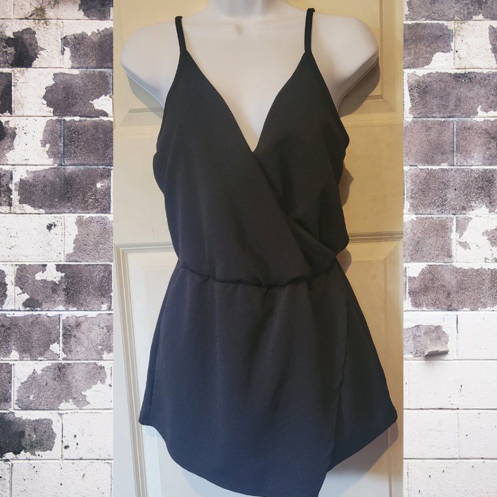 UO Kimchi Blue- Black Skort Romper